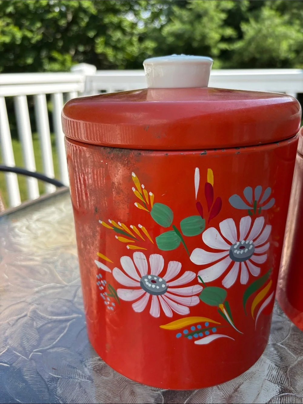 Vintage Ransburg Hand Painted Canister Set